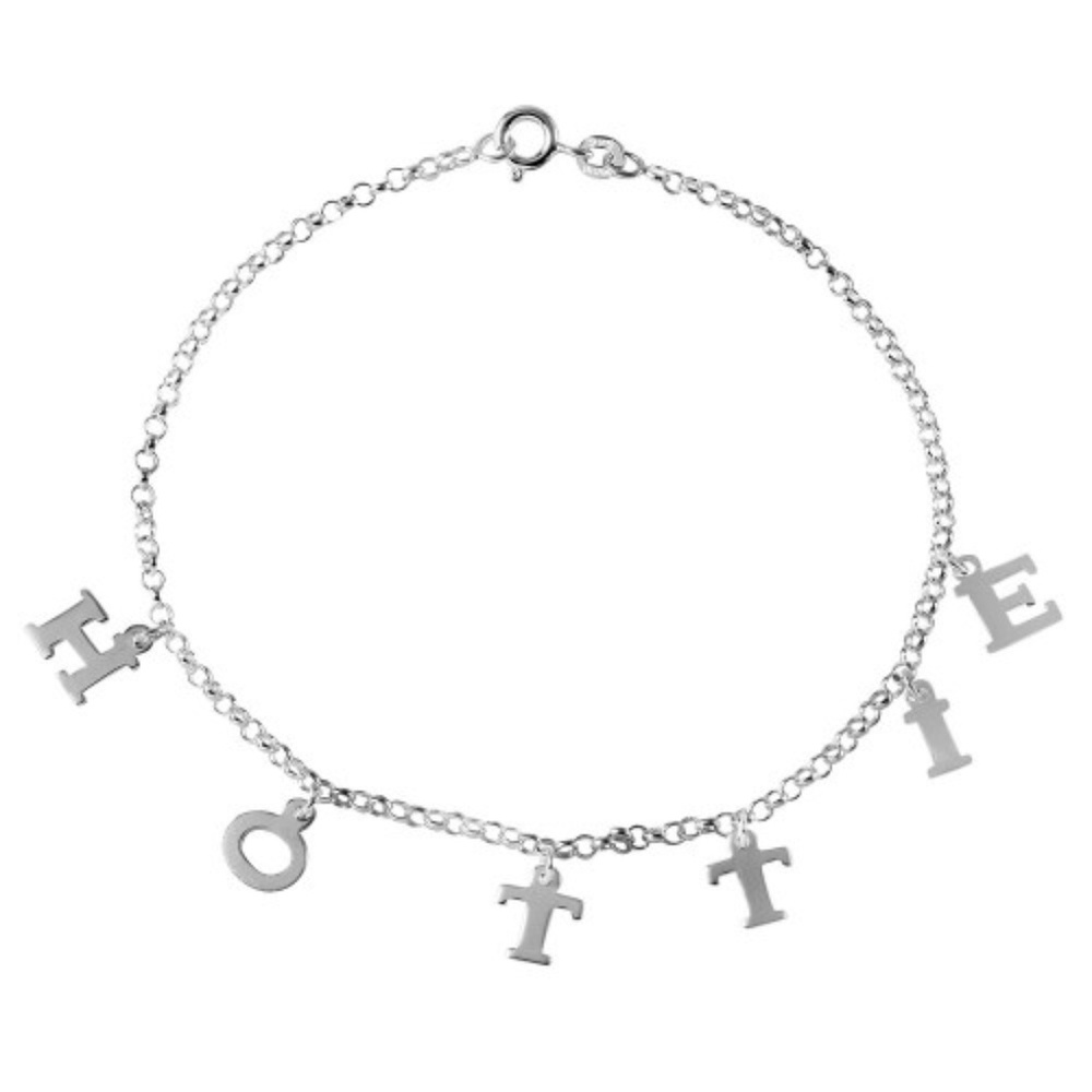 NEW 925 Sterling Silver Anklet - HOTTIE Dangling